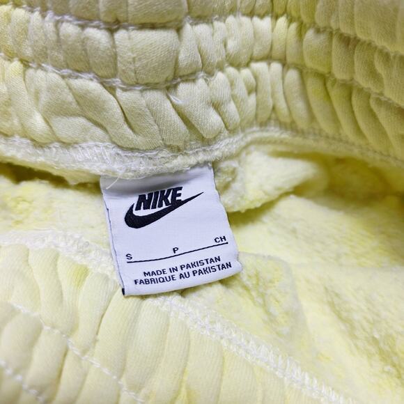 Nike Women's Sweatpants Sportswear Fleece Yellow Tie Dye Size Small Oversized - Picture 9 of 12